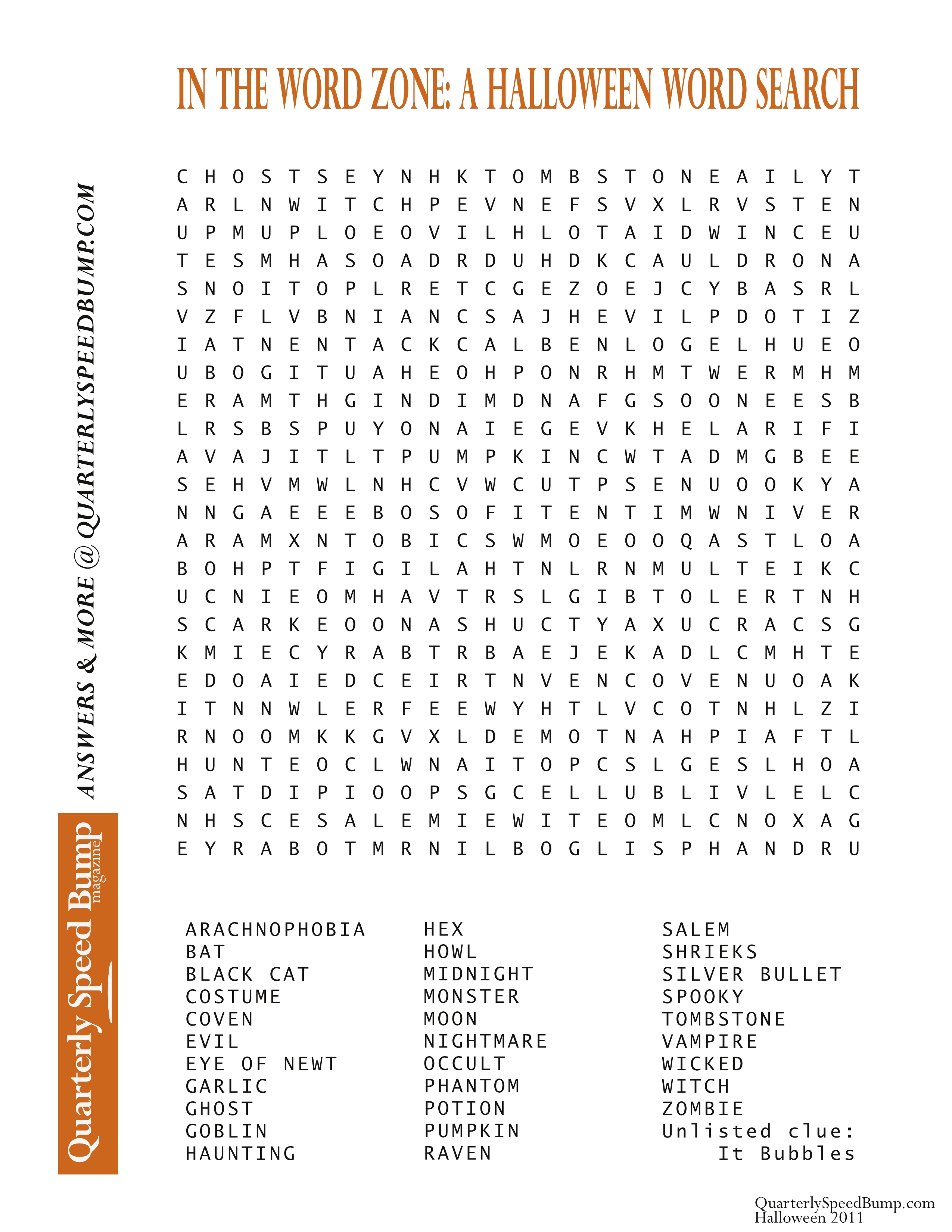 Difficult Halloween Word Search Free Printable