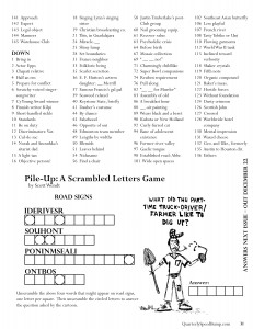 Crossword Puzzle Page 2 Autumn 2011 Quarterly Speed Bump Magazine