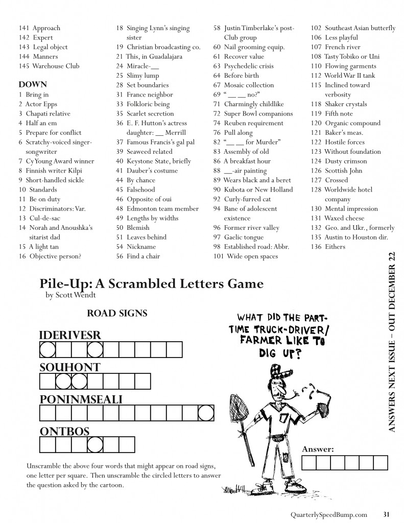 Puzzles from the Mag | Quarterly Speed Bump Magazine