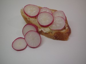radishes with butter and sea salt