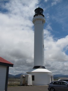 Point Arena Lighthouse with mess at base